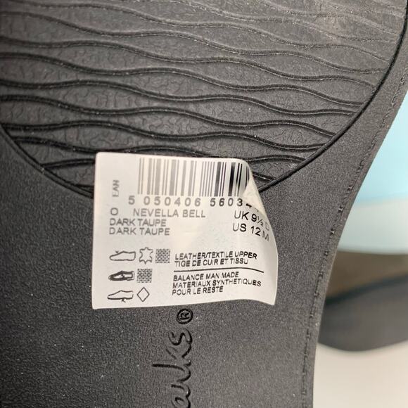 NEW Clarks Nevella Bell Ankle Boots in Dark Taupe Suede Size 12 - Picture 8 of 8